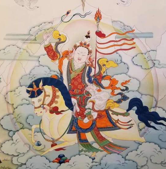 The chökyong (protector) associated with the mountain range of Nyenchen Tanglha.