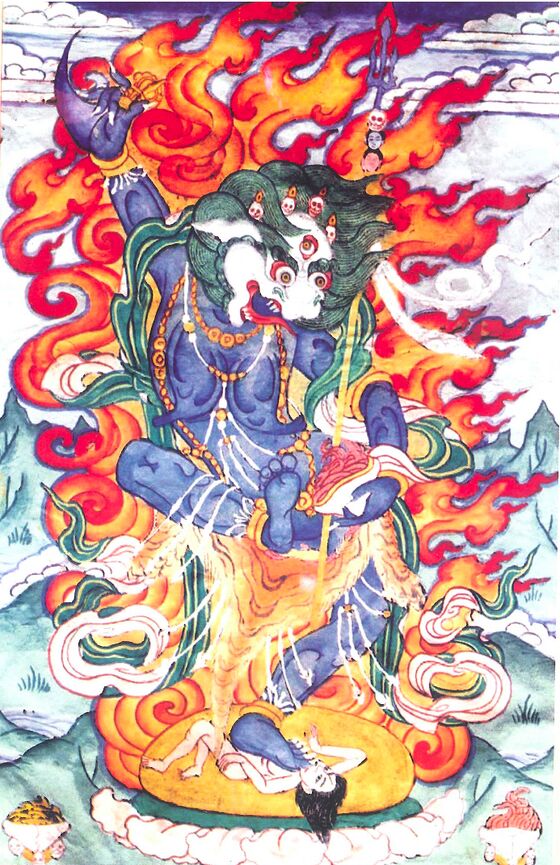 The lion-faced dakini, a secret form of Guru Rinpoché.